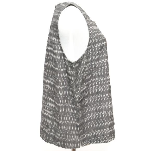 NWOT Eileen Fisher Organic Cotton Grey Ikat Printed Tank Top Size Large - Picture 5 of 10